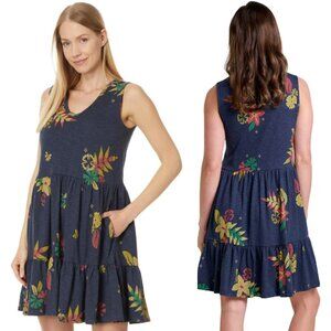 Toad&Co Marley Tiered Sleeveless Dress XL Organic Cotton Breathable Pockets